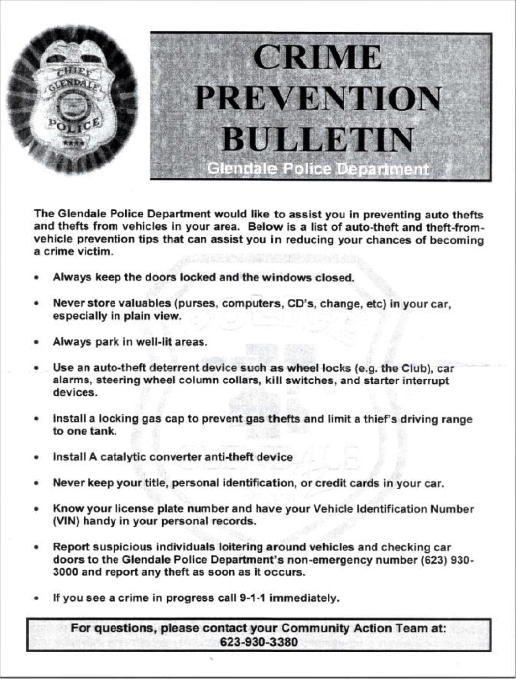 Crime Prevention Bulletin